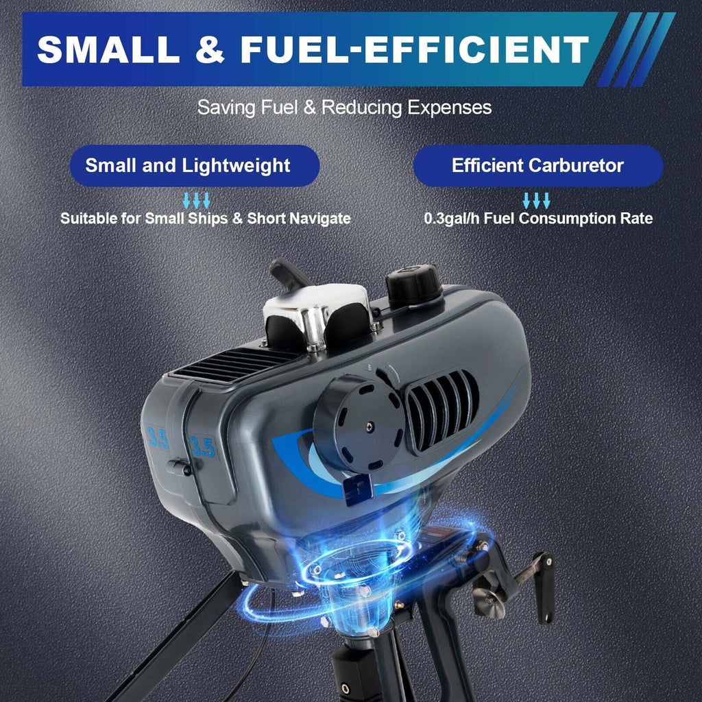 2-Stroke 3.5 Outboard Motor Boat Engine with Water Cooling System Fishing Boat Engine