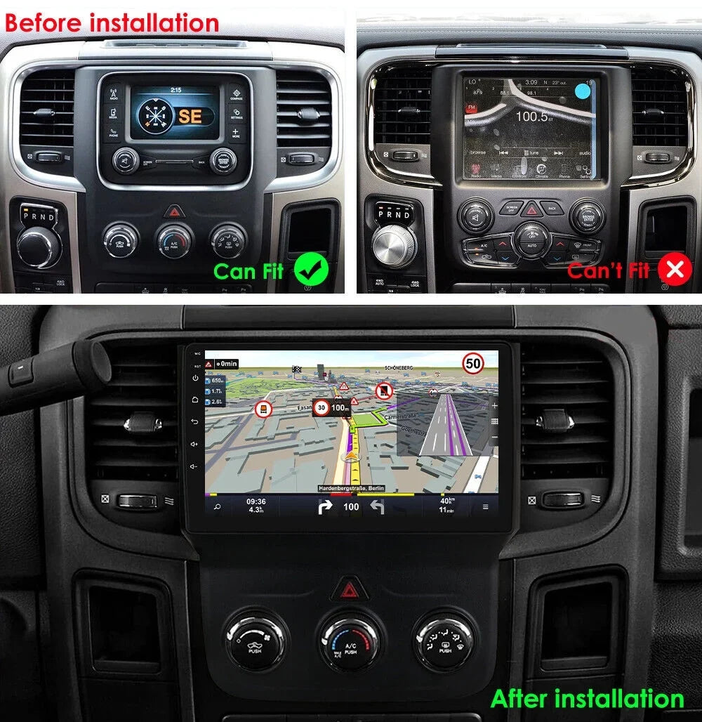 9inch 1280*720 IPS Carplay For Dodge Ram 1500 2500 3500 2013-2018 Android 12.0 Car Stereo Radio GPS 2+32GB