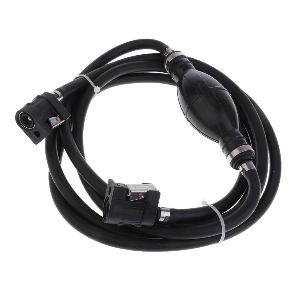 Boat Motor Fuel Line Hose with Connector And Primer Bulb Outboard Motors - Ebony 6.5x11mm