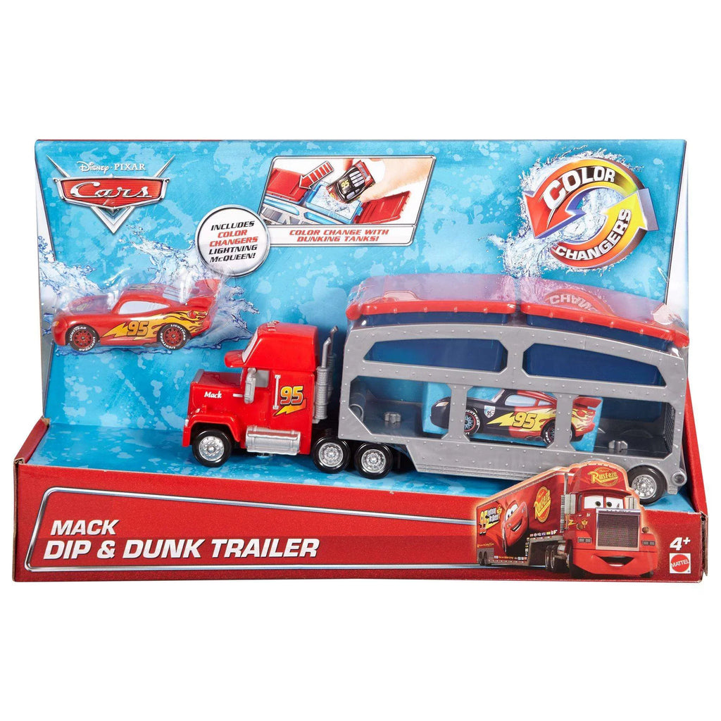 Disney/Pixar Cars Mack Dip & Dunk Trailer with Lightning McQueen