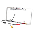 Absolute CAM2100S Chrome License Plate Frame Rear View Backup Camera 170° Viewing Angle Universal Car License Plate Frame Mount Waterproof High Sensitive 8 IR LED Night Vision Reverse Parking Aid