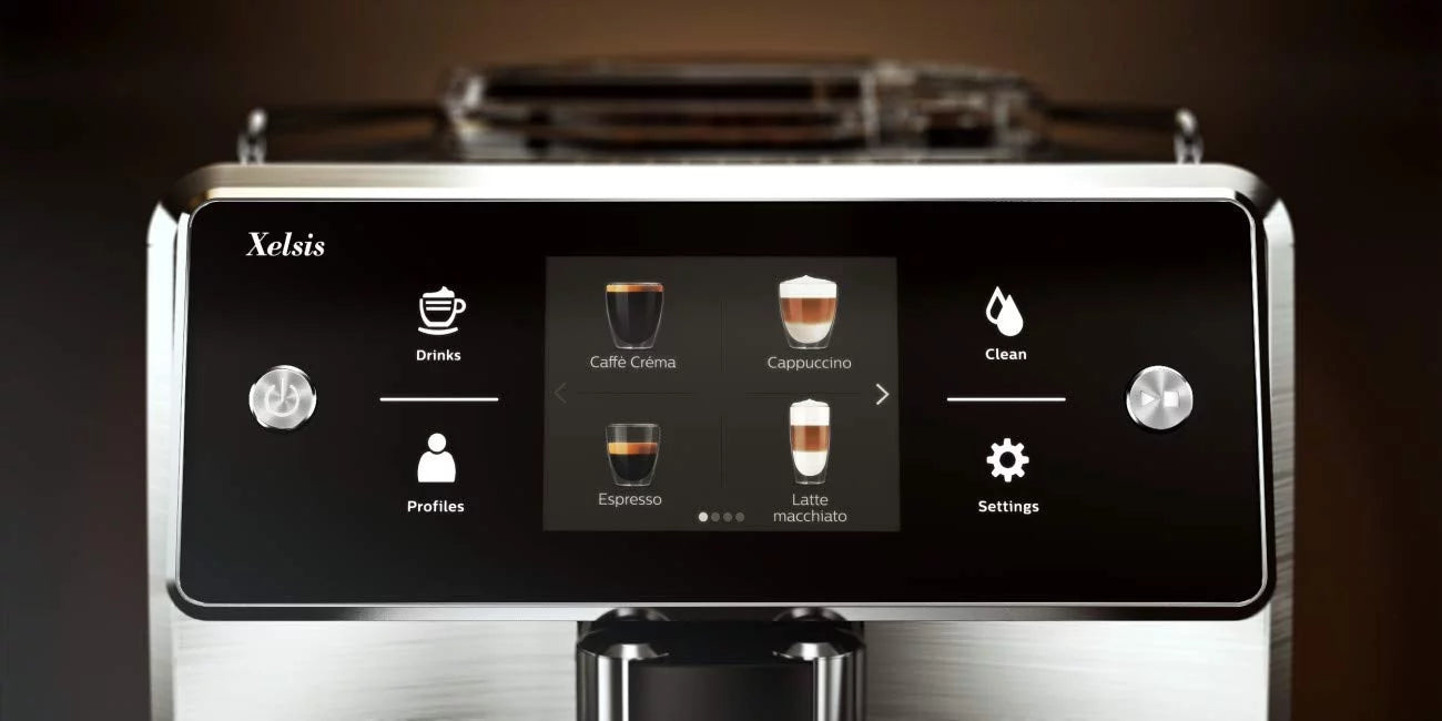Saeco Xelsis SM7684/04 Super Automatic Espresso Machine, Titanium Metal Front