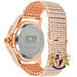 Men's Fully Iced 18k Rose Gold Finish Simulated Diamond 10 Row Custom Band Luxury Watch 44mm