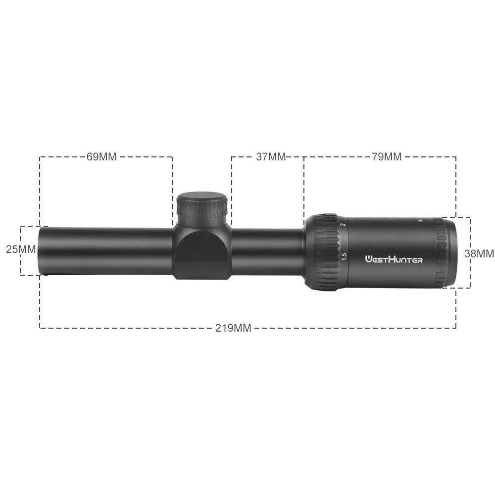 WestHunter HD-C 1.5-5X20 SFP Scope Clear View Compact Hunting Sights,11mm Dovetail Rings