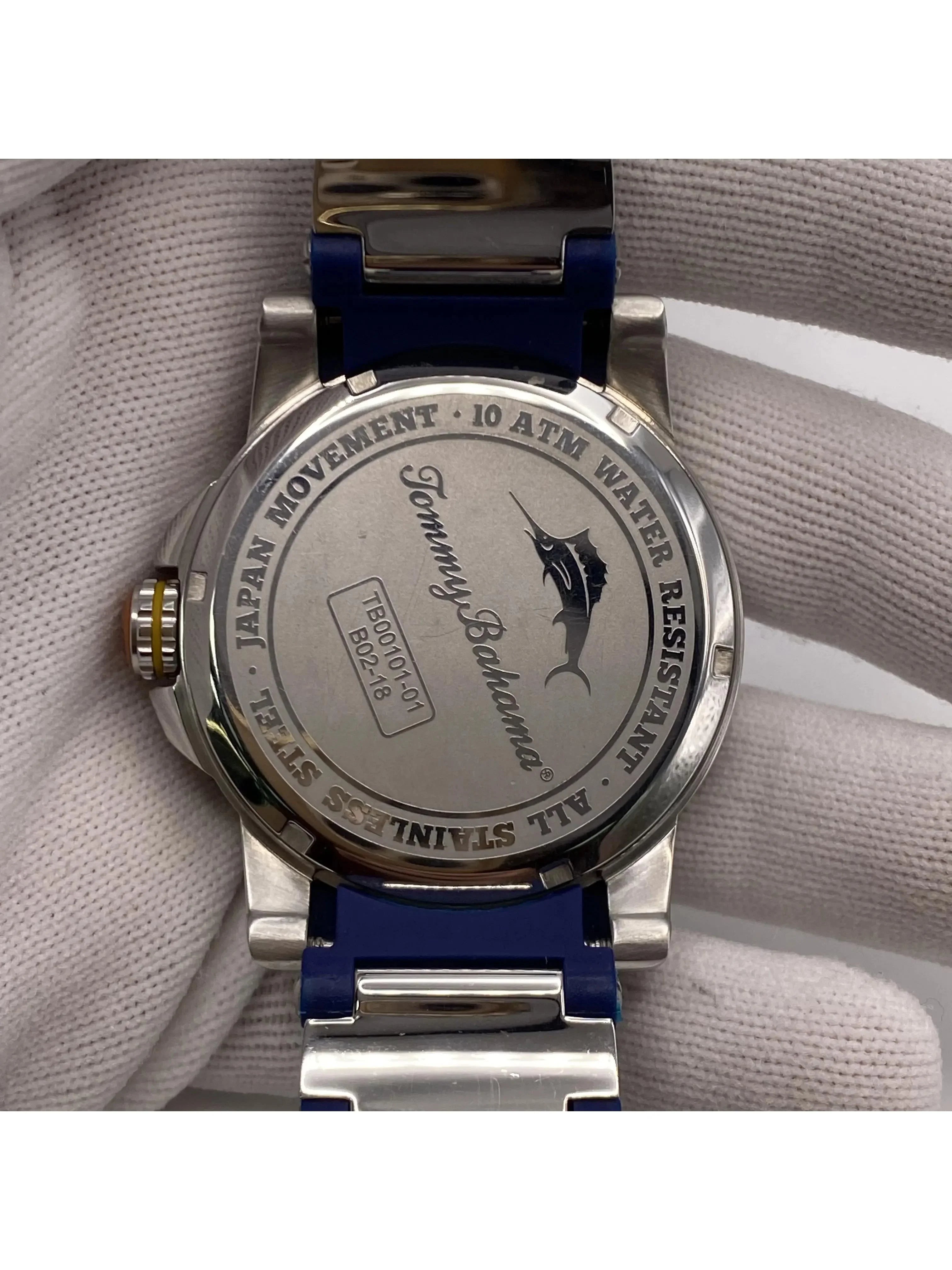 Pre-owned Tommy Bahama Steel Quartz Mens Watch TB00101-01 (Good)