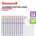 Honeywell 14x25x1 MERV 12 Pleated HVAC Furnace Air Filter- 12 Pack