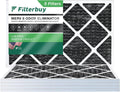 Filterbuy 10x24x1 MERV 8 Odor Eliminator Pleated HVAC AC Furnace Air Filters with Activated Carbon (5-Pack)