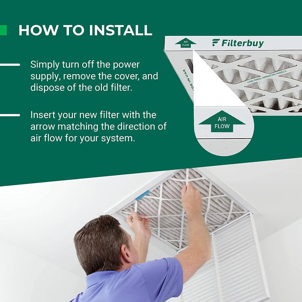 Filterbuy 16x21x1 MERV 13 Pleated HVAC AC Furnace Air Filters (3-Pack)