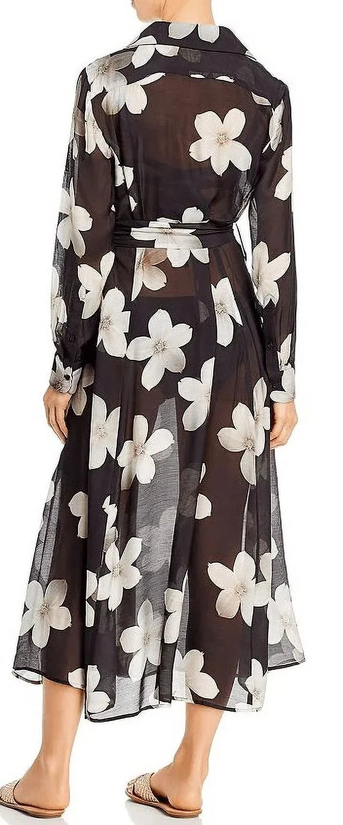 Ralph Lauren Dark Villa Floral Maxi Shirtdress Cover-up, US X-Large