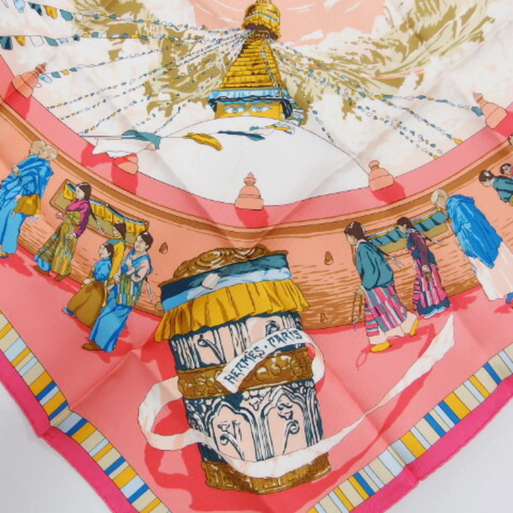 Pre-Owned Hermes Carre 90 PRIERES AU VENT Prayer in the Wind Scarf (Like New)