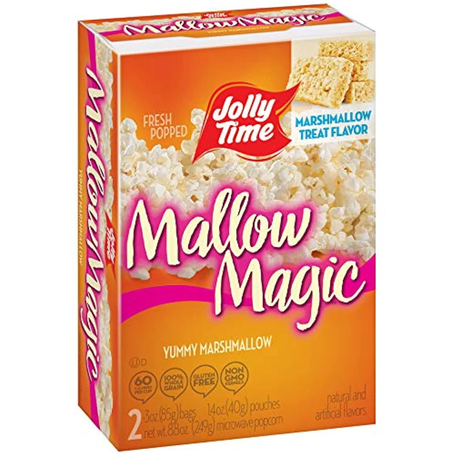 Jolly Time Mallow Magic | Sweet Marshmallow Microwave Popcorn With Candy Coated Sugar Topping For An Easy Gourmet Treat (2-Count Box, Pack Of 12)