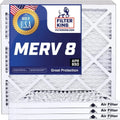 Filter King 8x24.5x1a Air Filter | 4-PACK | MERV 8 HVAC Pleated A/C Furnace Filters | MADE IN USA | Actual Size: 8 x 24.5 x .75"