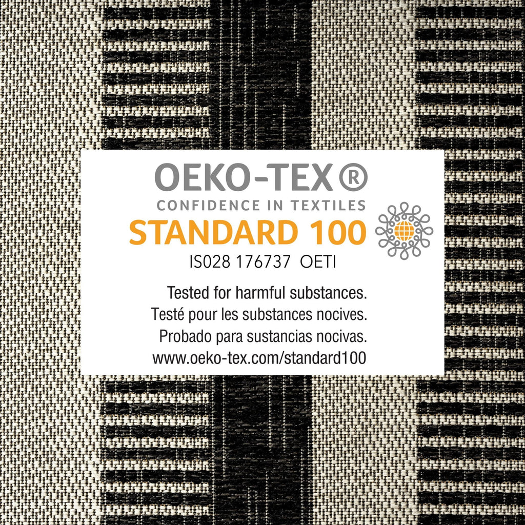 Nicole Miller New York Patio Country Charlotte Modern Striped Indoor/Outdoor Area Rug, Ebony 5'2"x7'2"