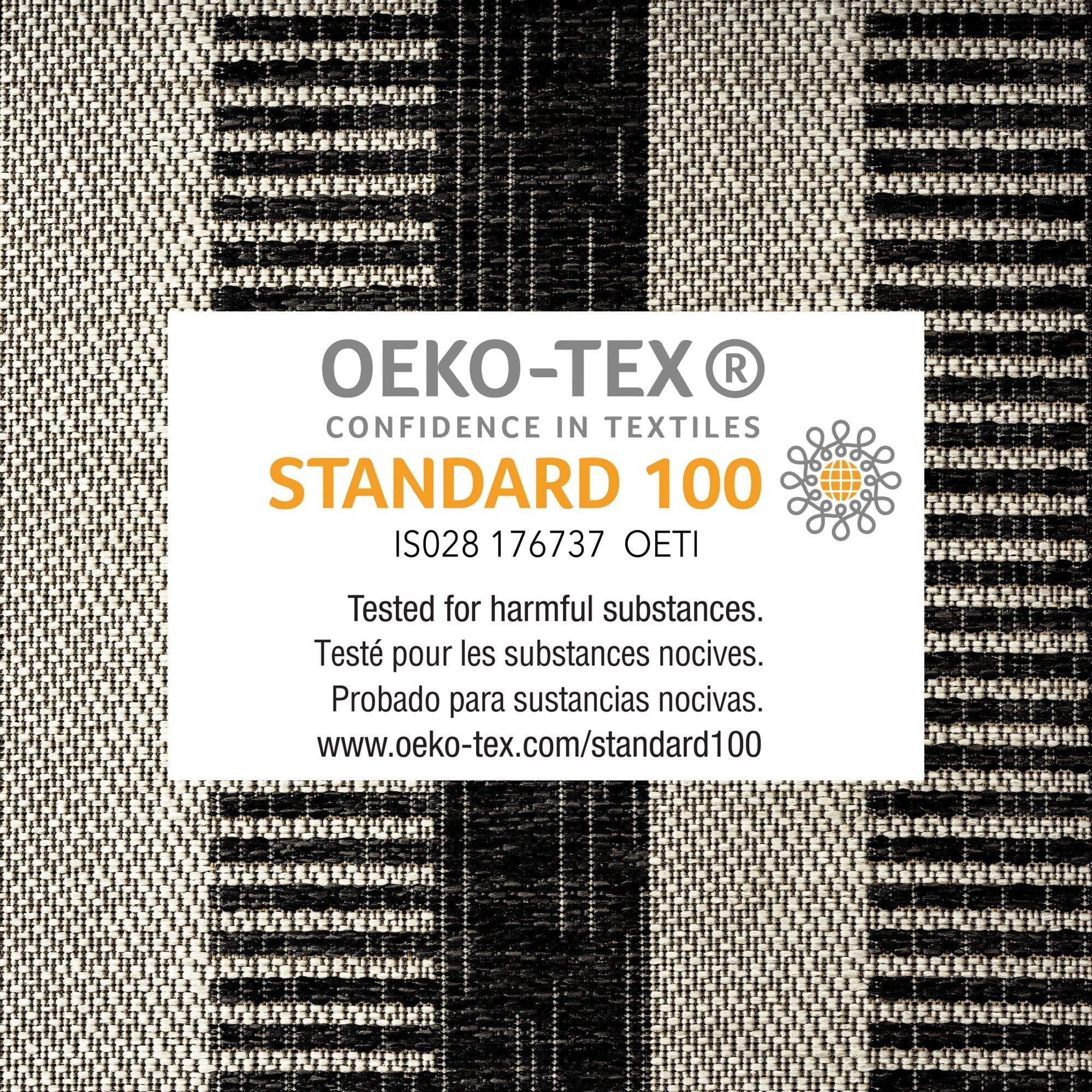 Nicole Miller New York Patio Country Charlotte Modern Striped Indoor/Outdoor Area Rug, Ebony 5'2"x7'2"