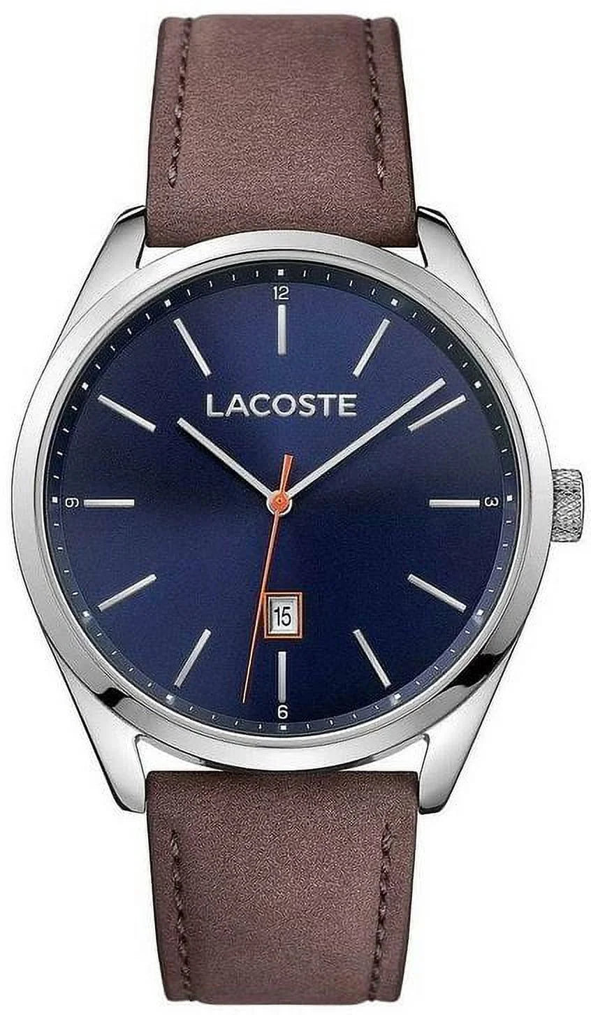 Lacoste Men's San Diego Watch - Stainless - Brown Leather Strap - Date - 50m