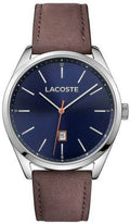 Lacoste Men's San Diego Watch - Stainless - Brown Leather Strap - Date - 50m