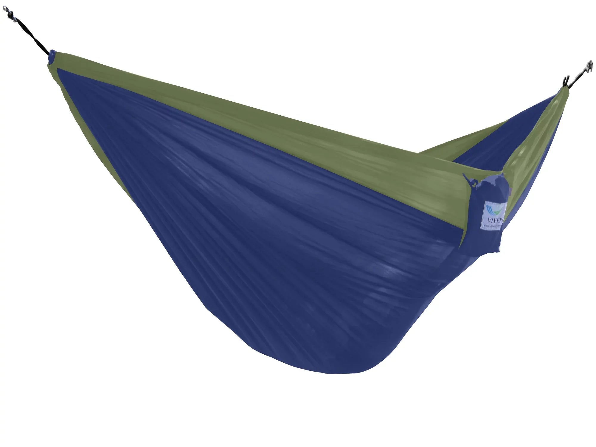 The Hamptons Collection 128" Blue and Dark Green Heavy Duty Mass Traveler’s Nylon Hammock