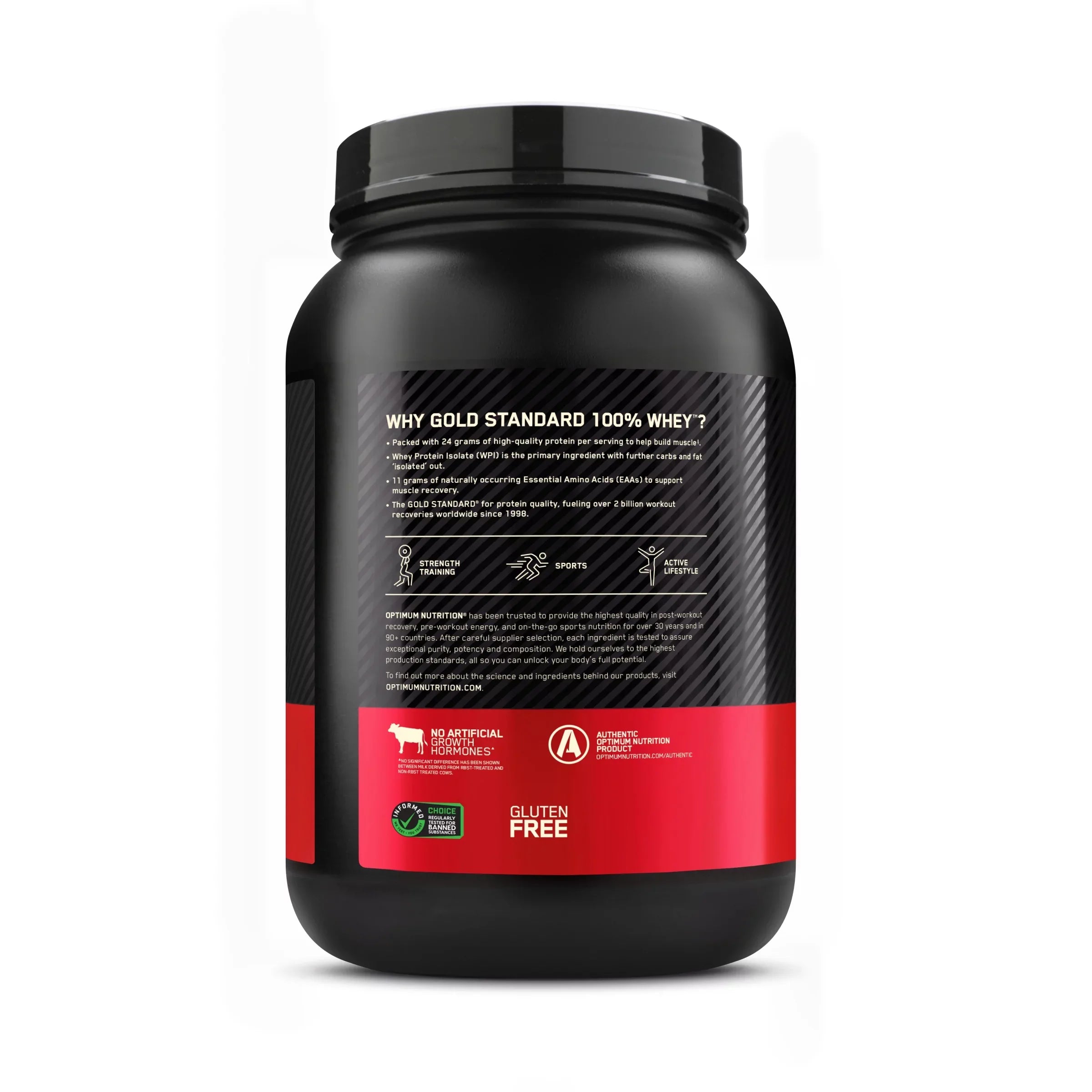 Optimum Nutrition, Gold Standard 100% Whey Protein Powder, Vanilla Ice Cream, 2 lb, 29 Servings