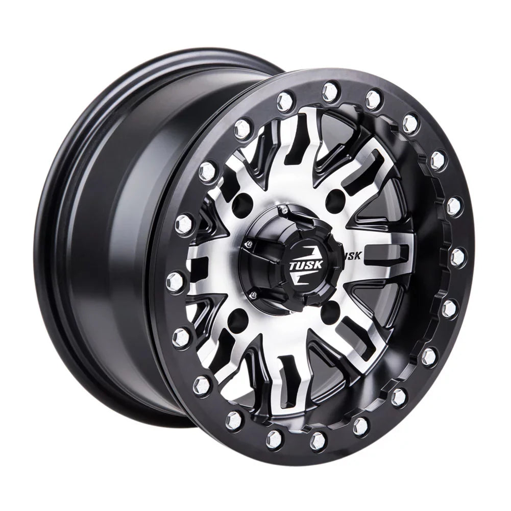4/156 Tusk Teton Beadlock Wheel 14x7 4.0 + 3.0 Dark For YAMAHA Wolverine RMAX 2 1000 Sport 2022