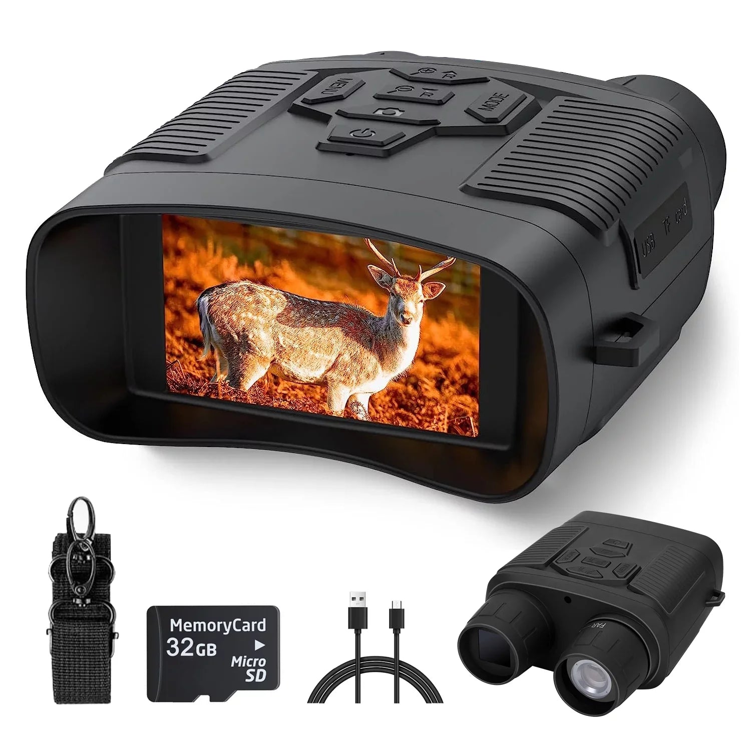 SuntekCam Night Vision Goggles Night Vision Binoculars with 32GB SD Card 24MP/1080P 6x Zoom Suitable for Hunting at Night and Taking Pictures and Videos NVI-800