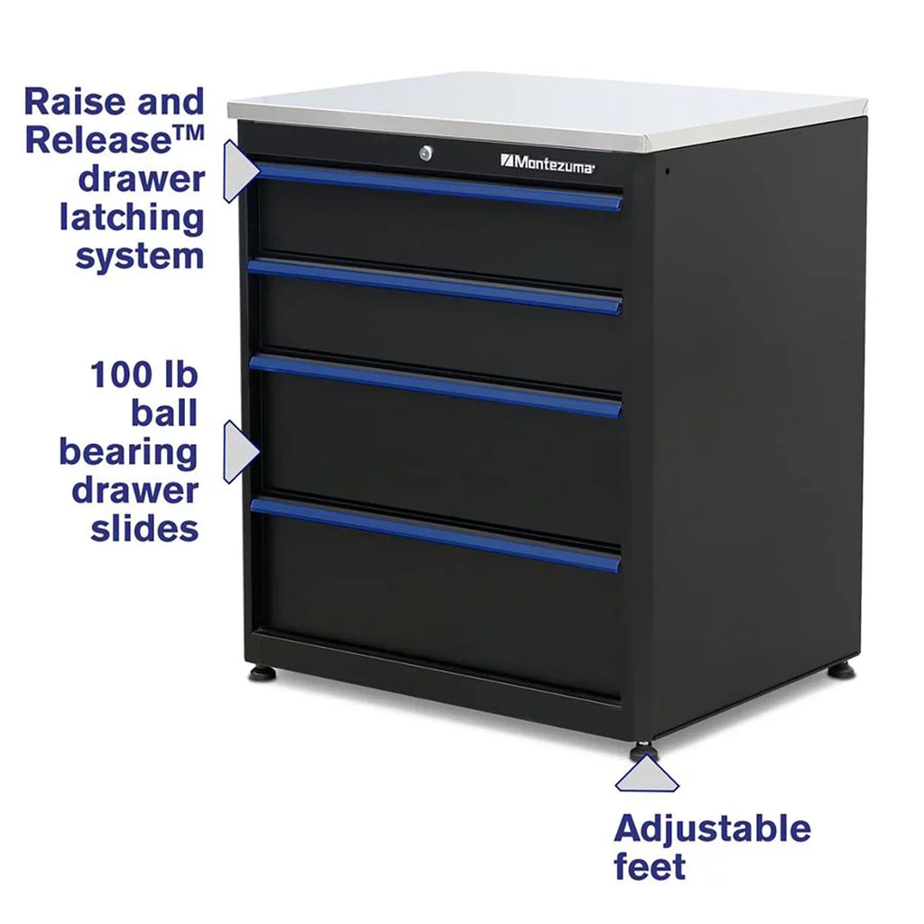 Montezuma Garage Tool Storage System 30.5 x 24" Locking Workbench, Ebony