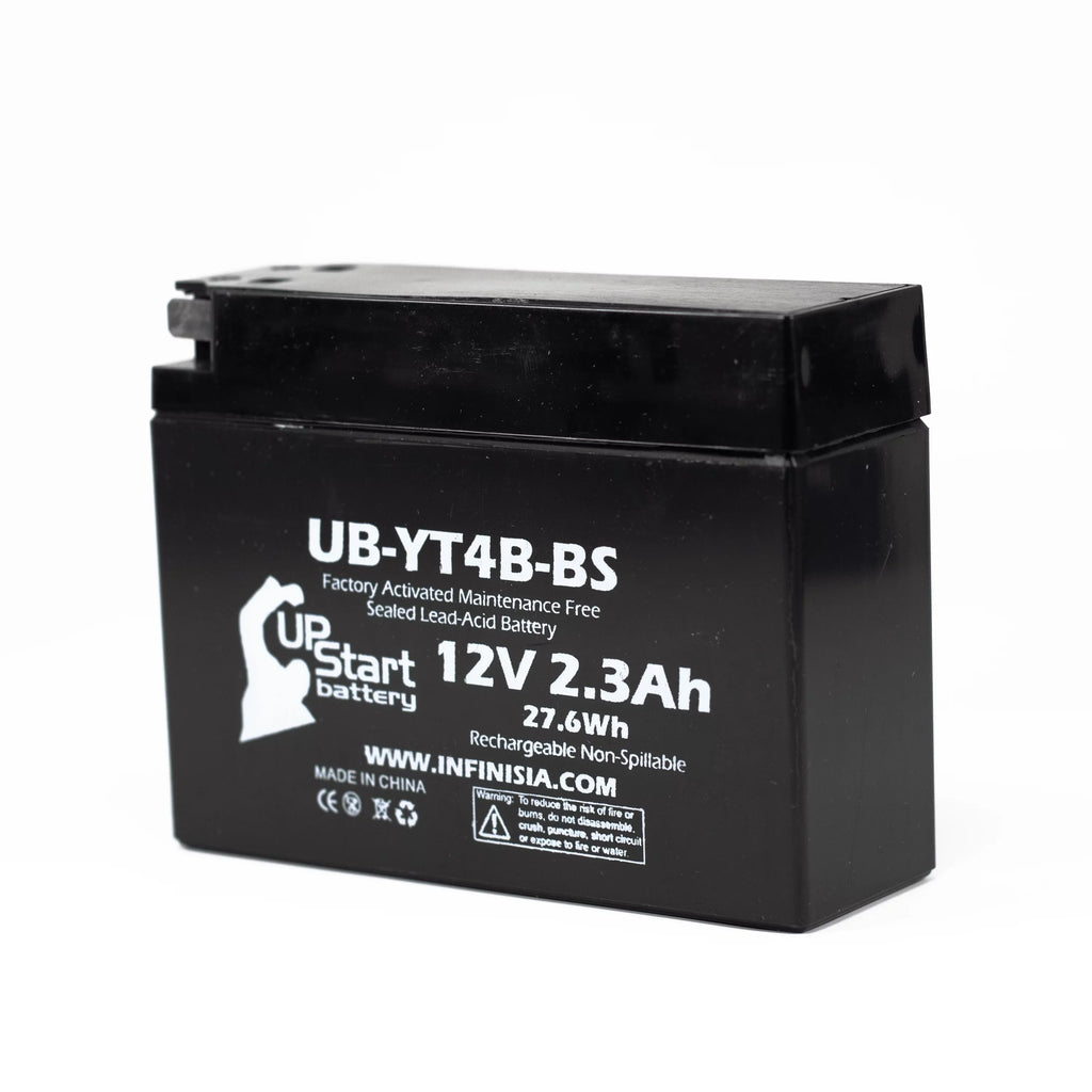 5-Pack UpStart Battery Replacement for 2001 Yamaha SR400 400CC Factory Activated, Maintenance Free, Motorcycle Battery - 12V, 2.3Ah, UB-YT4B-BS