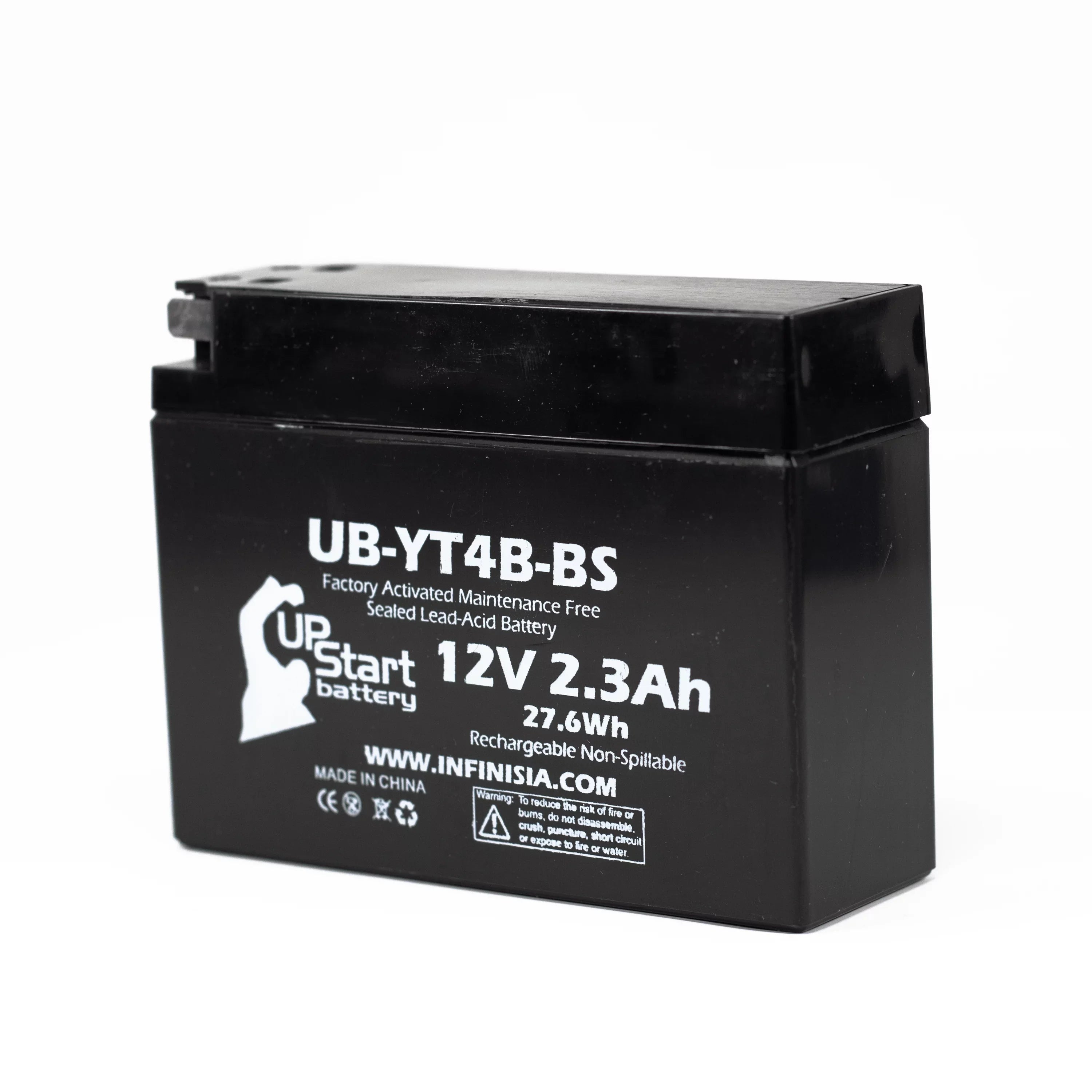 5-Pack UpStart Battery Replacement for 2001 Yamaha SR400 400CC Factory Activated, Maintenance Free, Motorcycle Battery - 12V, 2.3Ah, UB-YT4B-BS
