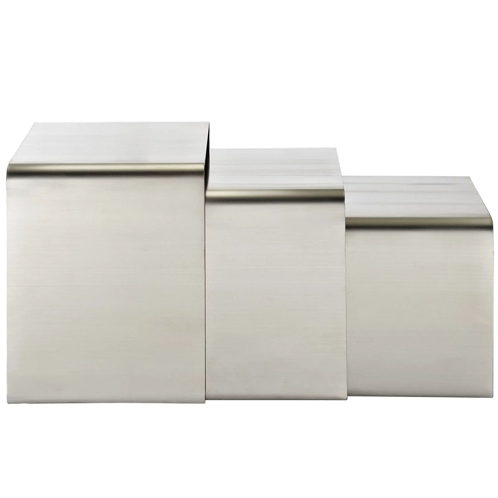 Modway Rush Nesting Table in Silver