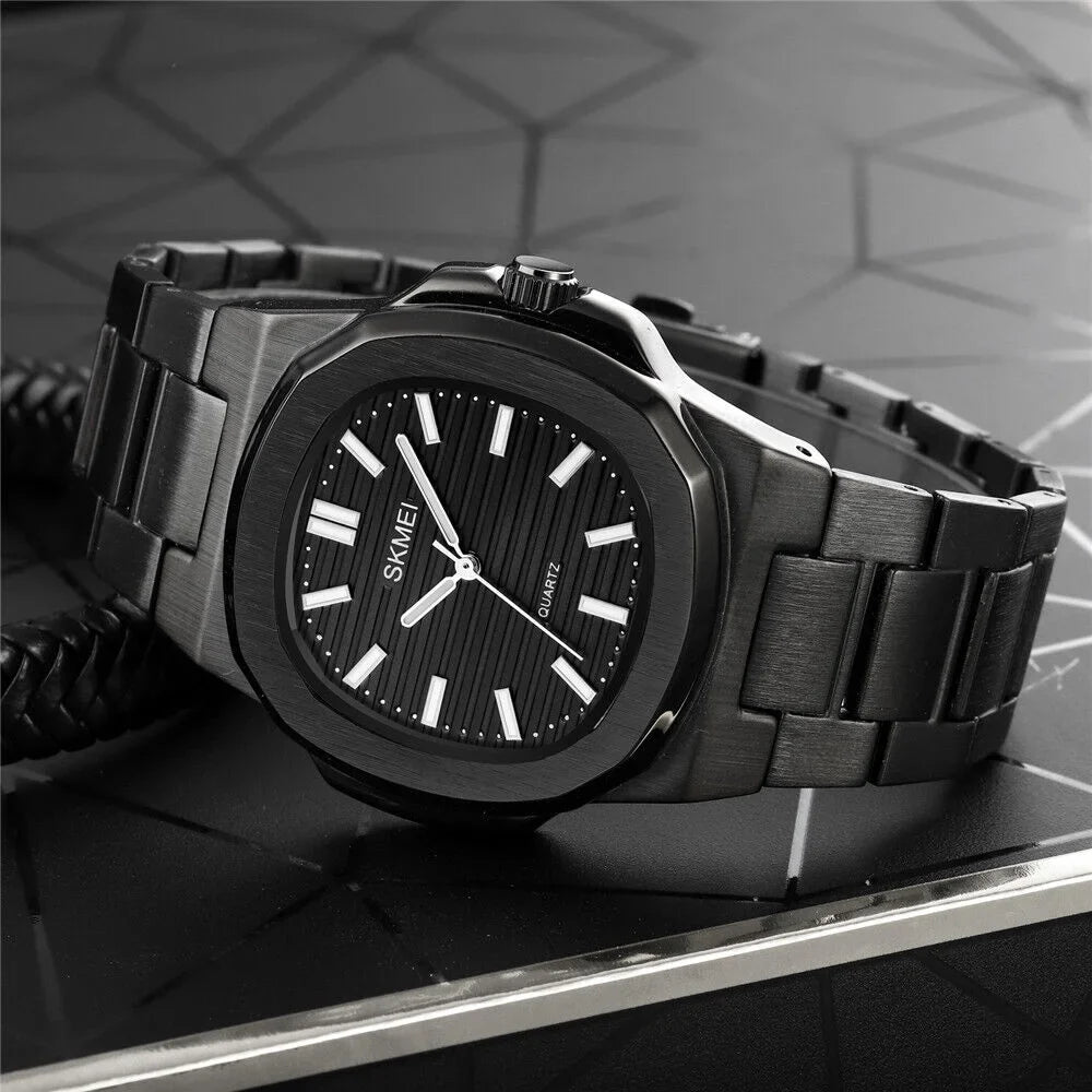 Men Quartz Watch Luxury Gold Steel Male Wristwatch For Business Gift
