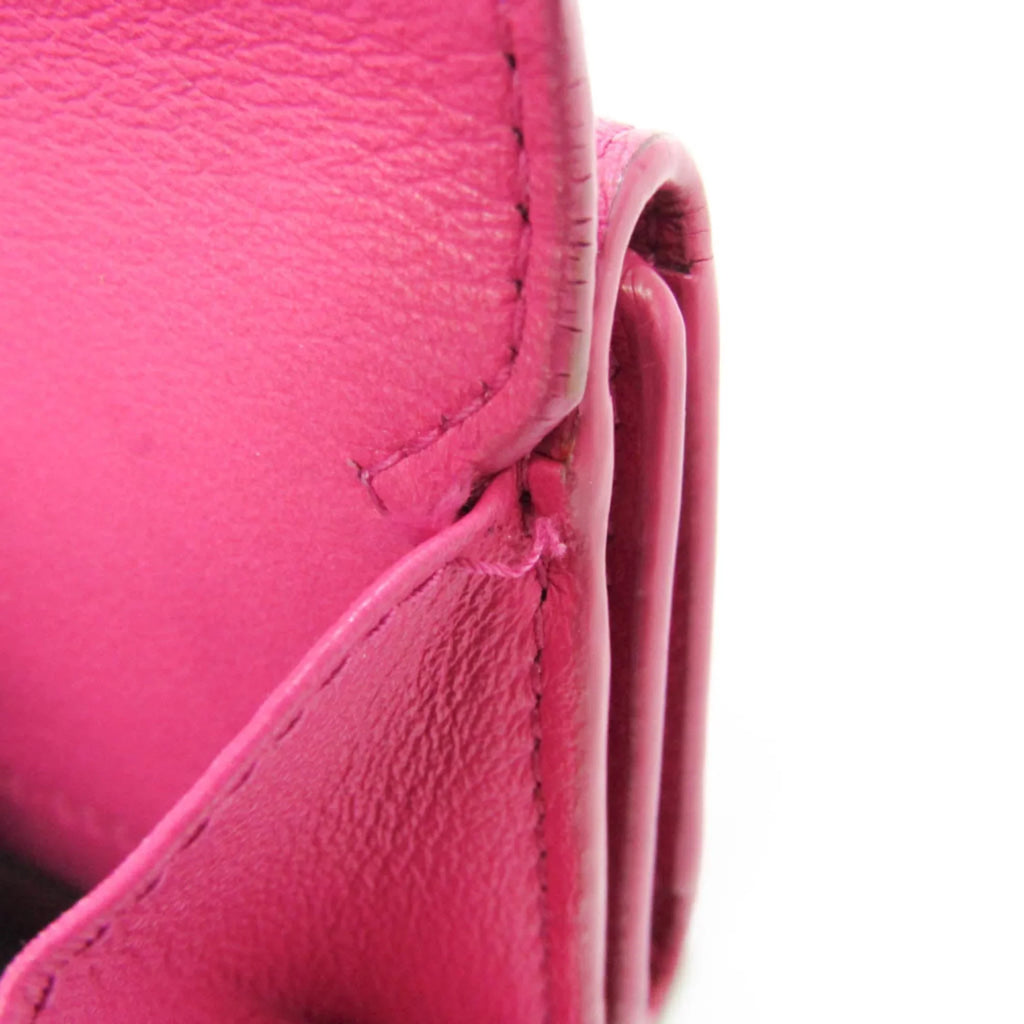 Pre-Owned Balenciaga Papier Mini Wallet 391446 Women's Leather Wallet (tri-fold) Pink (Good)