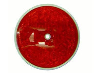 Cortina 13-099-32 3-3/8" Dia. Reflector - Center Hole Mount - Red (100 Pack)