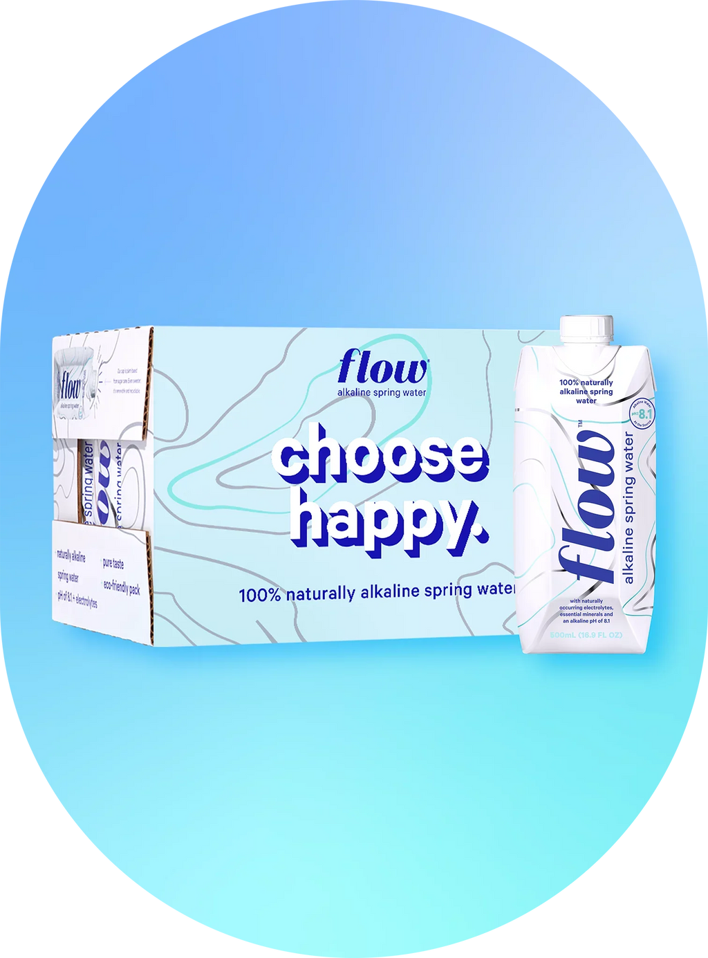 Flow Alkaline Spring Water- 100% Natural Alkaline Spring Water, 16.9 fl oz, 12 Pack Bottles