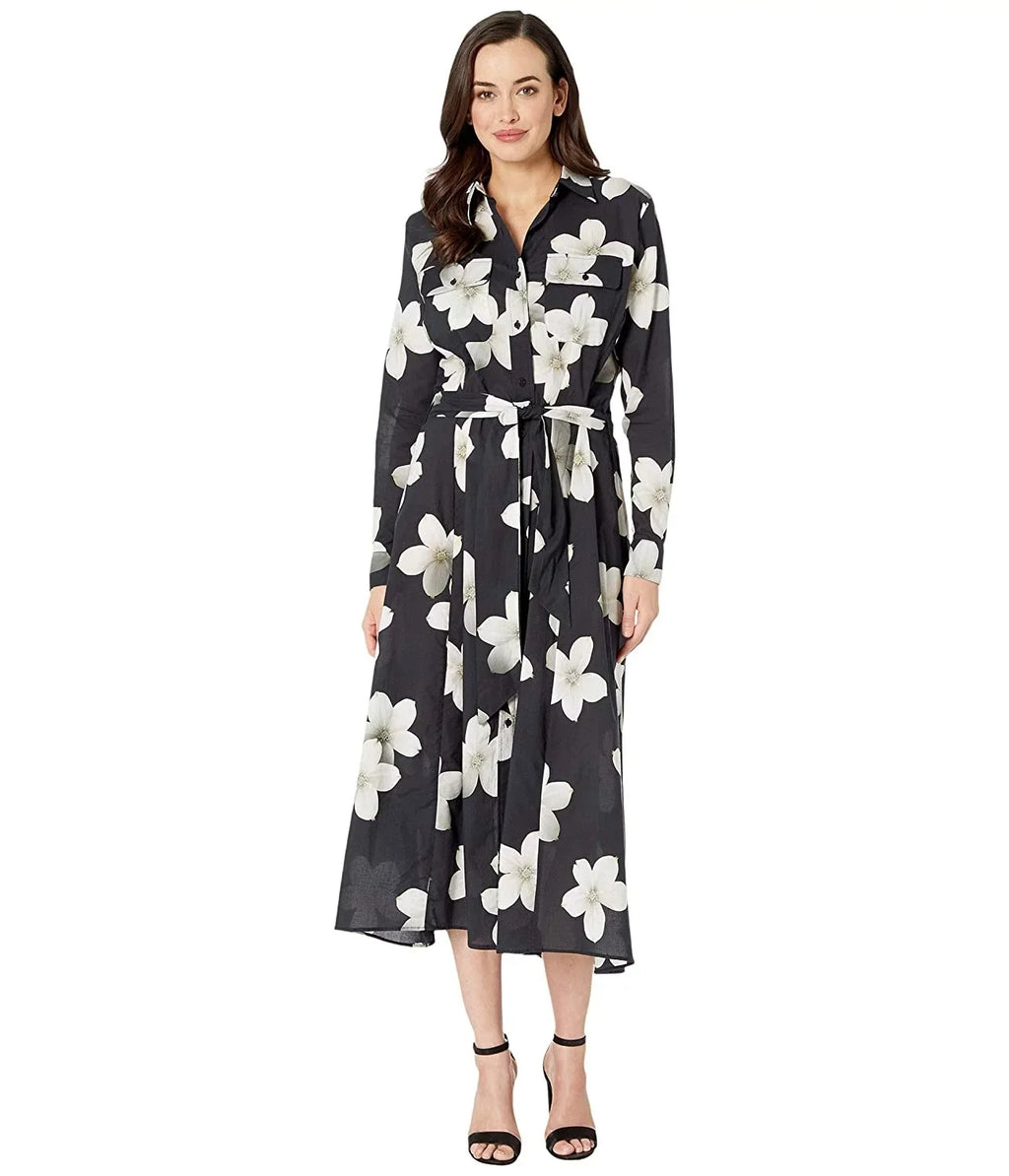 Ralph Lauren Dark Villa Floral Maxi Shirtdress Cover-up, US X-Large