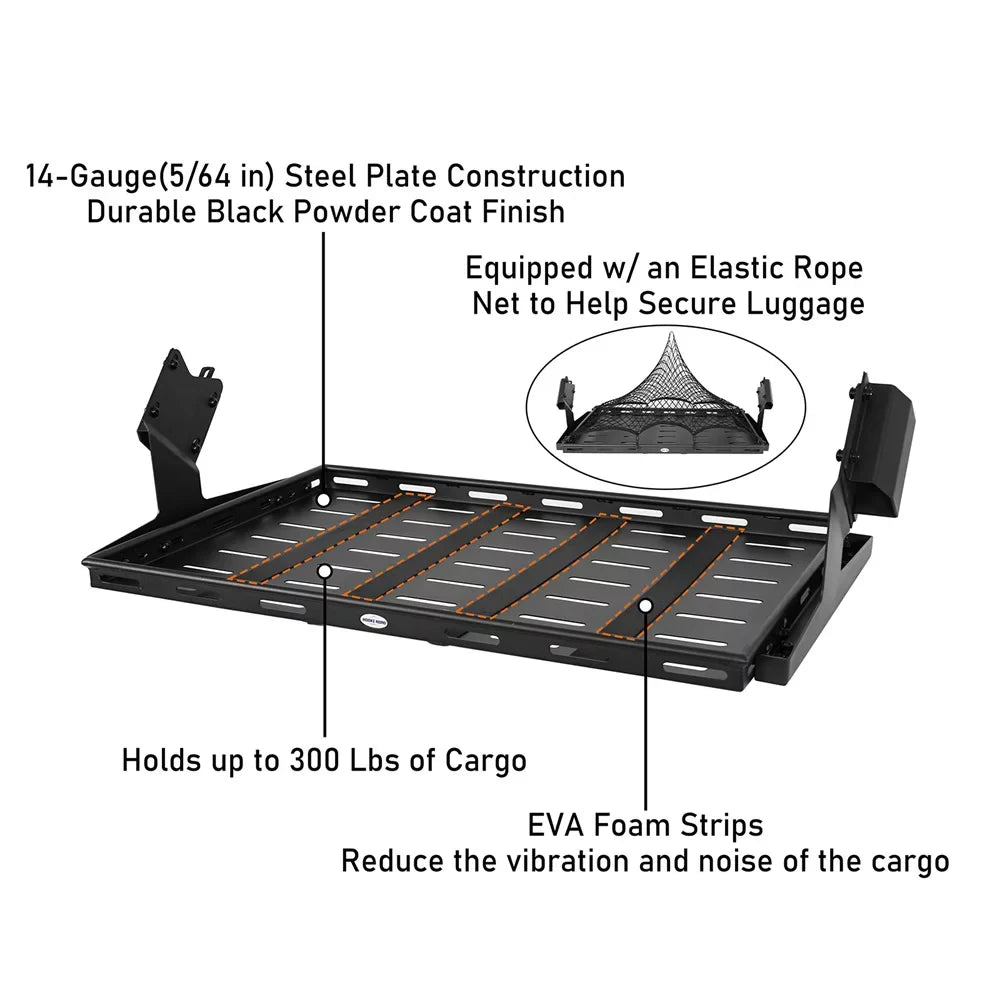 Hooke Road Rear Cargo Basket Rack Luggage Box Fit Ford Bronco 2021-2023 4-Door Jet