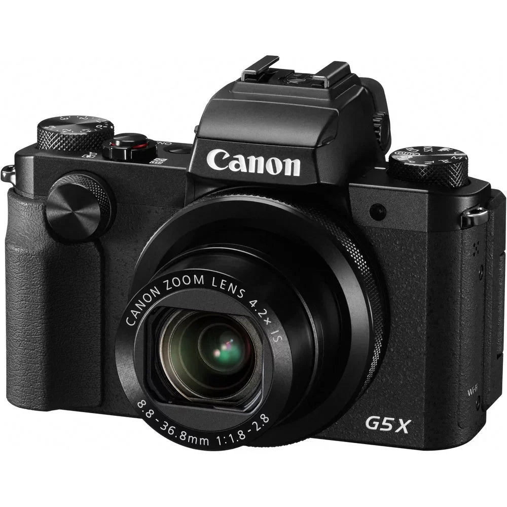 PowerShot G5 X Digital Camera (0510C001), 64GB Card, Card Reader, Deluxe Soft Bag, Flex Tripod, Hand Strap, Memory Wallet, Cleaning Kit (International Model)