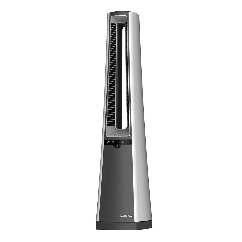 Lasko 36" 4-Speed Oscillating Bladeless Tower Fan with Timer and Remote, Gray, AC615, New
