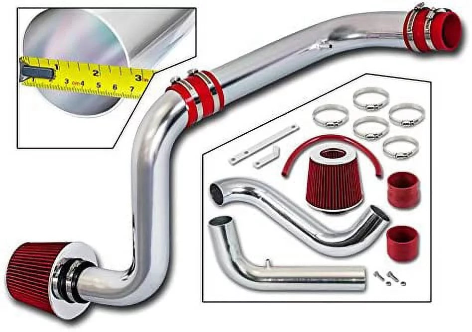 Rtunes Racing Cold Air Intake Kit + Filter Combo RED Compatible For 94-01 Acura Integra LS RS GS Models