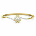 0.66CT Real Diamond K/L SI2 Round Cut Bangle Bracelet 14K Yellow Gold for Women for Special Ocn