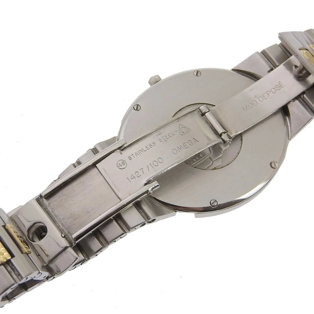Pre-Owned De Ville Watch Stainless Steel Swiss Made Silver/Gold Quartz Silver Dial Boys (Fair)