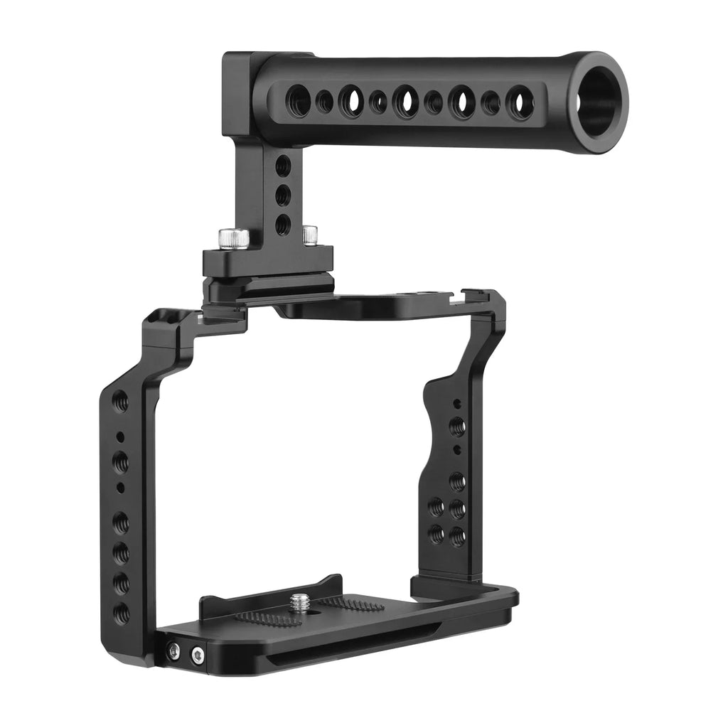 7299 Video Cage + Handle Kit Aluminum Alloy with Dual Cold Shoe Mounts Numerous 14 Inch Threads Replacement for A7IV/ A7III/ A7II/ A7R III/ A7R II/ A7S II