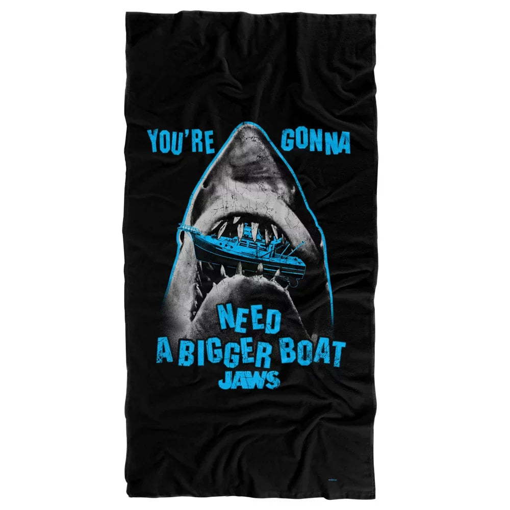Jaws, 30"x60" Boat in Mouth Beach Towel
