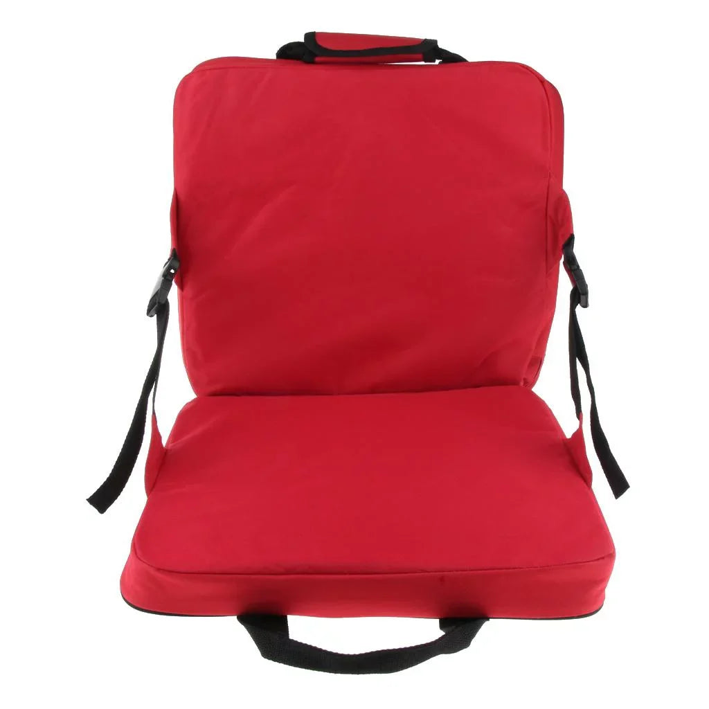 Portable Stadium Seat Cushion with Backs Folding Bleacher Seats Cushion red