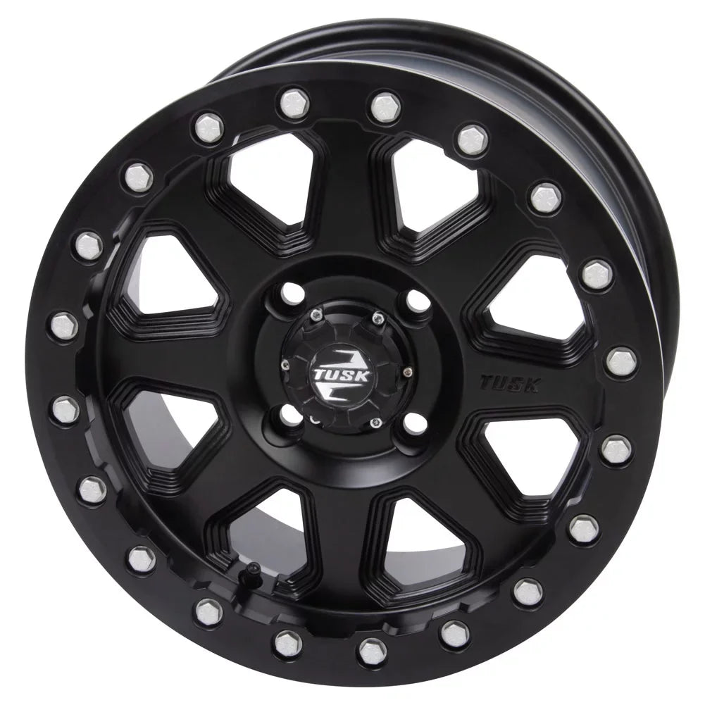 4/110 Tusk Uinta Beadlock Wheel 14x7 5.0 + 2.0 Matte Jet For Yamaha Viking VI EPS Ranch Edition 2022