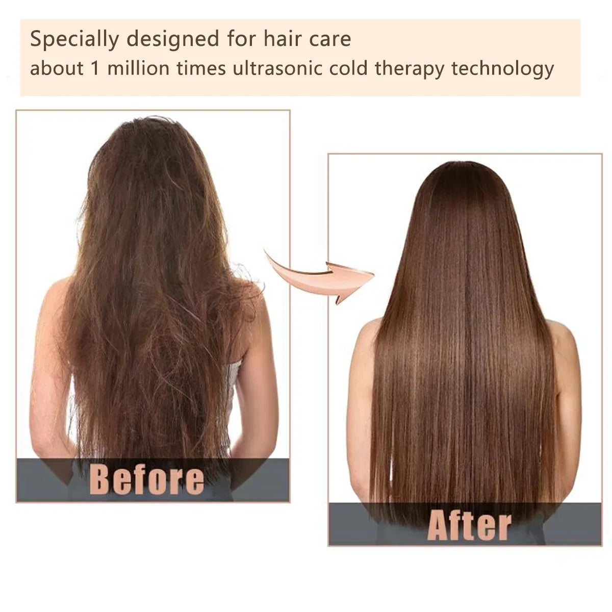 DIMUXI Ultrasonic Hair Care Iron, Professional Cold Iron Straightner, Recovers the Damaged Hair, Wireless Portable