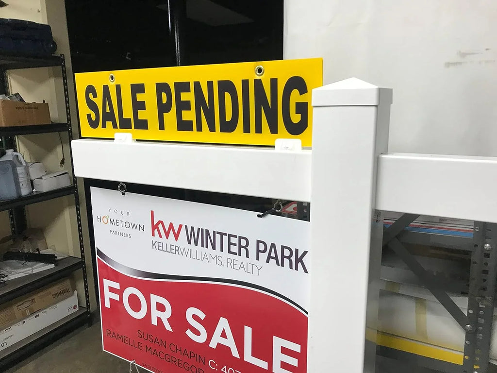 5 Pack SALE PENDING Yellow Sign 6” X 24" (SALE PENDING) Pre-Printed Double Sides Wrinkled Plastic 4Mm, Sign Board 4Mmthick, ***Sign , Metal Sign & Sign Post Not Included, Ship Same D