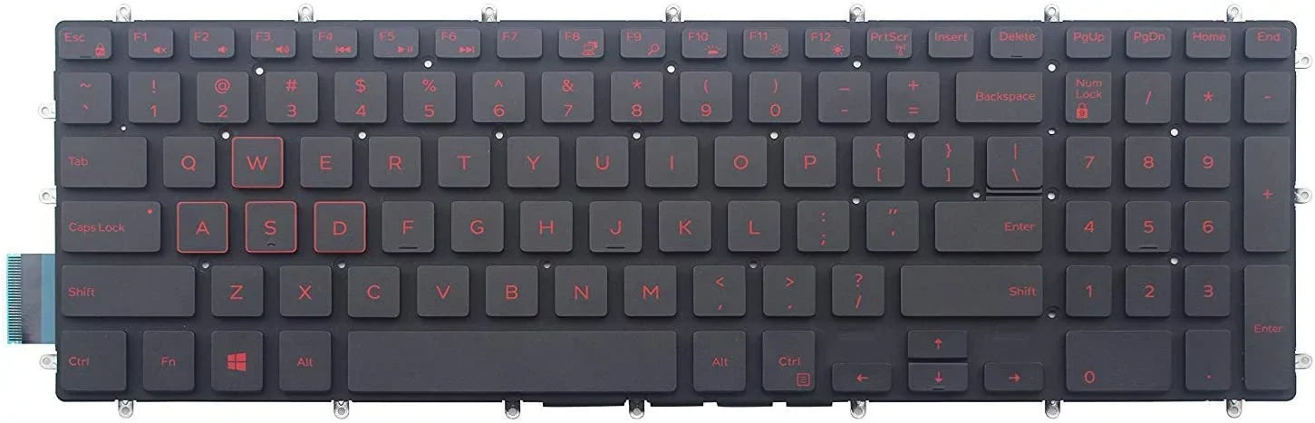 New US Red Font English Backlit Laptop Keyboard (Without palmrest) Replacement for G3 15 3590 G3 3579 G3 3779 G5 15 5590 G7 15 7588 17 7790 G7 15 7590 G5 15 5587 Light Backlight