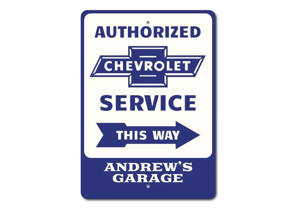 Chevrolet Service Novelty Decor, Metal Wall Sign - 10x14 Inches