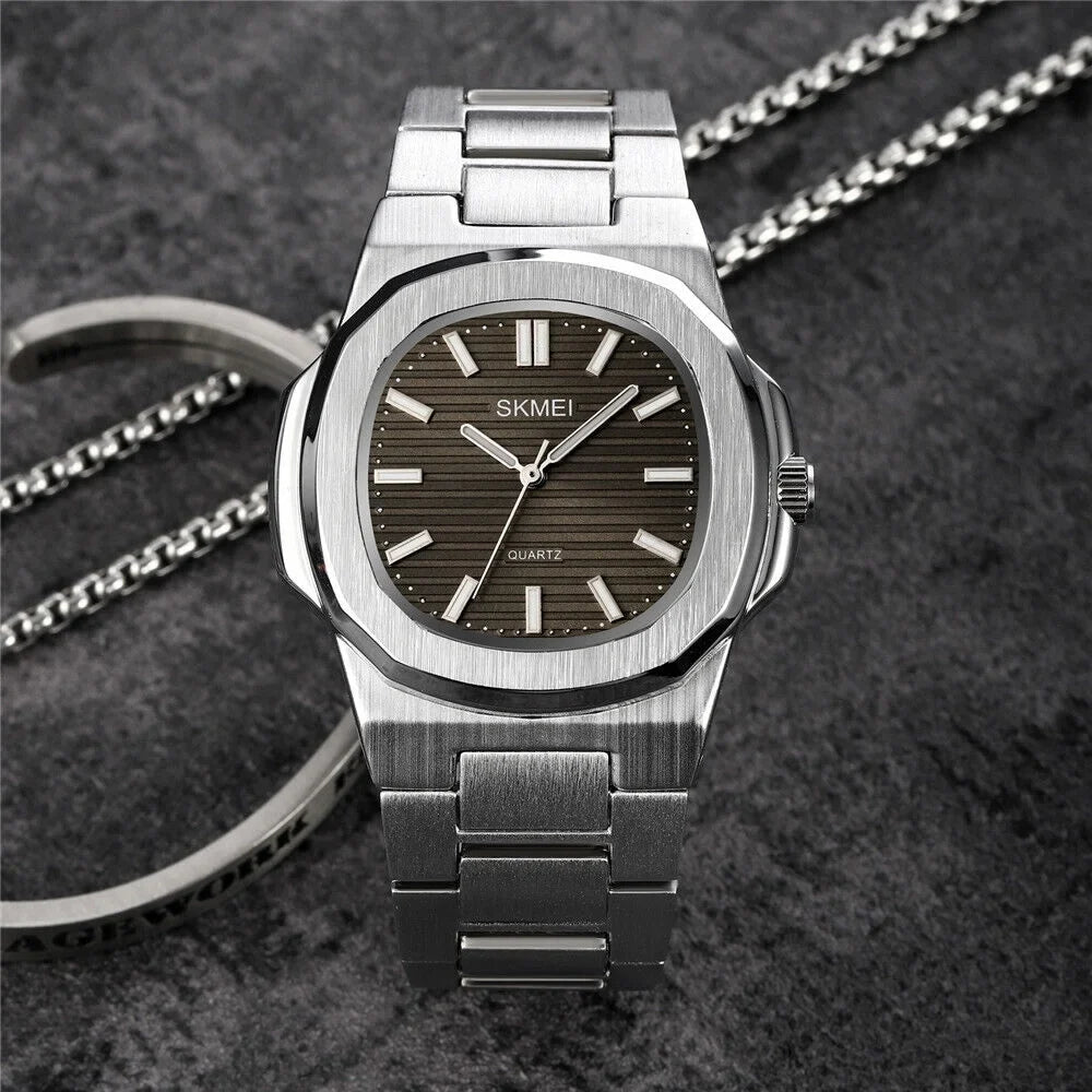 Men Quartz Watch Luxury Gold Steel Male Wristwatch For Business Gift