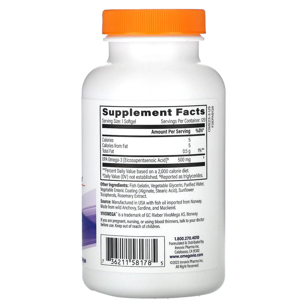 Via EPA 500, -3, 500 mg, 120 Softgels