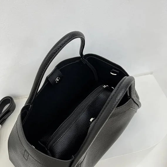 Namzi Large Capacity Work Vegan Leather Tote Bags,Genuine Leather Shoulder Tote Bag for Women,Slouchy Oversized Bag（White）